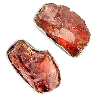 Rough Garnet Stud Earrings