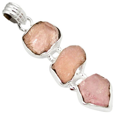Rough Pink Morganite Pendant
